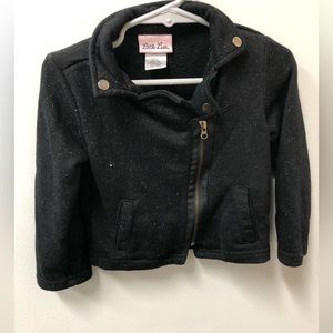 Girl’s 3T Little Lass black sparkle zip up jacket